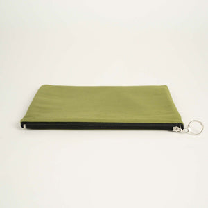 Green Cotton Zippered Clutch Pouch – 12" × 8" (30 × 21 cm) – 10 oz Fabric - Pamusan.com