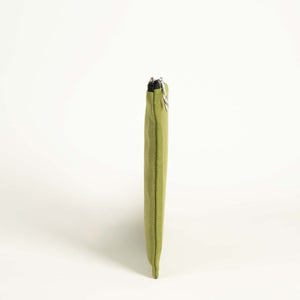 Green Cotton Zippered Clutch Pouch – 12" × 8" (30 × 21 cm) – 10 oz Fabric - Pamusan.com