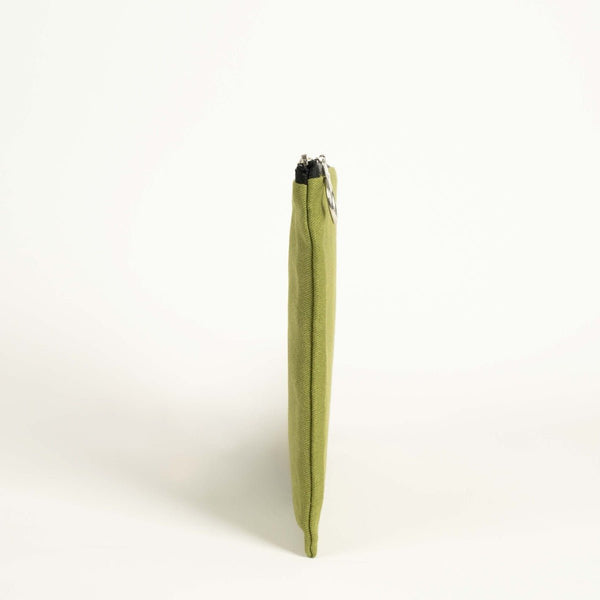 Green Cotton Zippered Clutch Pouch – 12" × 8" (30 × 21 cm) – 10 oz Fabric - Pamusan.com
