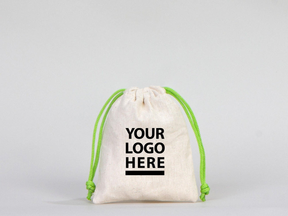 Green Drawstring Custom Favor Bags 4"W x 5"H (10 cm x 13 cm), Packing And Wrapping, Organic Pouch Bag, Bridal Shower Bag, Custom Colorful Favor Bags - Pamusan.com
