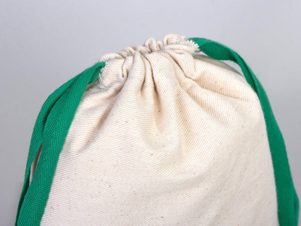 Green Drawstring Pouches 6"W x 8"H (15.5 cm x 20 cm), Great For Packing And Wrapping, Organic Cotton Pouch Bag, Bridal Shower Bag, Custom Bag - Pamusan.com