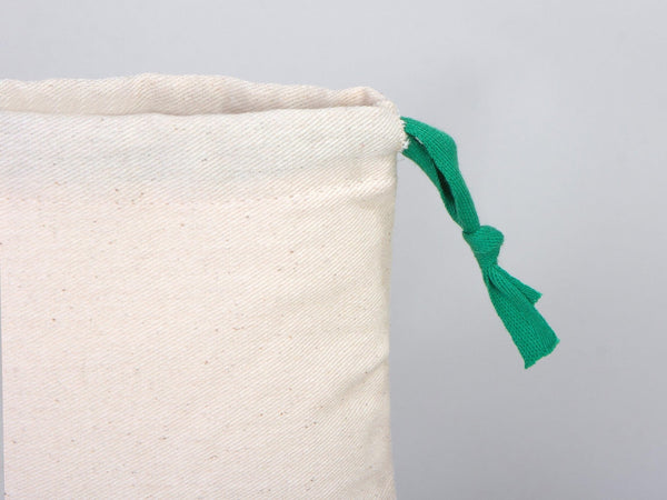 Green Drawstring Pouches 6"W x 8"H (15.5 cm x 20 cm), Great For Packing And Wrapping, Organic Cotton Pouch Bag, Bridal Shower Bag, Custom Bag - Pamusan.com