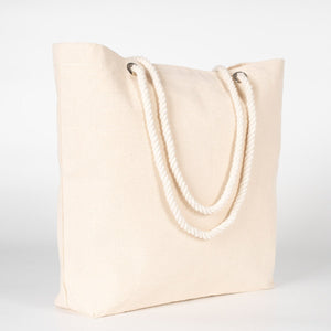 Large Blank Canvas Tote Bag with Zippered Inner Pocket – 19"x16"x4" Heavy-Duty Cotton