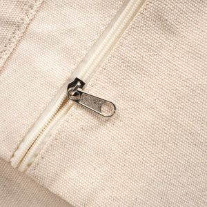 Large Blank Canvas Tote Bag with Zippered Inner Pocket – 19"x16"x4" Heavy-Duty Cotton