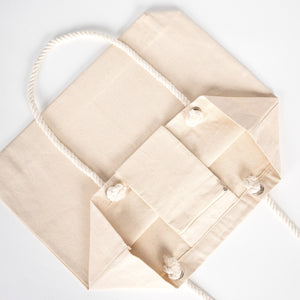 Large Blank Canvas Tote Bag with Zippered Inner Pocket – 19"x16"x4" Heavy-Duty Cotton