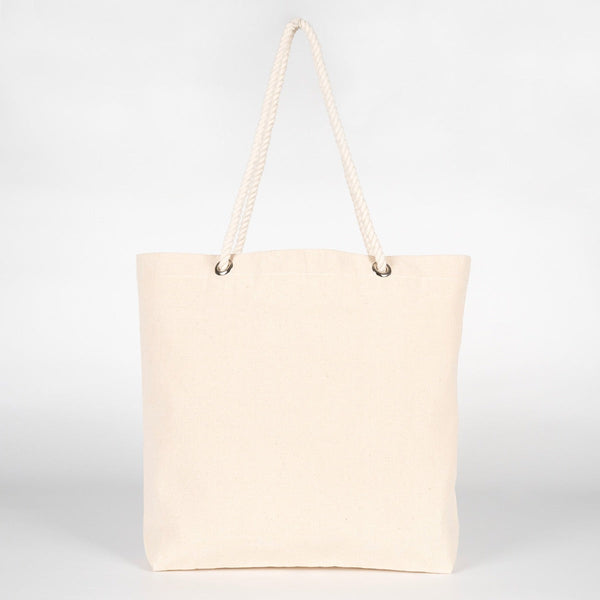 Large Blank Canvas Tote Bag with Zippered Inner Pocket – 19"x16"x4" Heavy-Duty Cotton