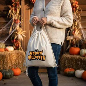 Halloween Drawstring Bags – 12 Spooky Trick or Treat Designs, Bulk Party Favor Candy Bags - Pamusan.com