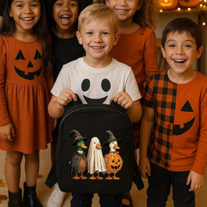 Halloween Kids Backpack – Trick or Treat Bag with Ghost, Pumpkin & Witch Prints – 12 Spooky Designs - Pamusan.com