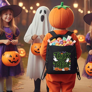 Halloween Kids Backpack – Trick or Treat Bag with Ghost, Pumpkin & Witch Prints – 12 Spooky Designs - Pamusan.com