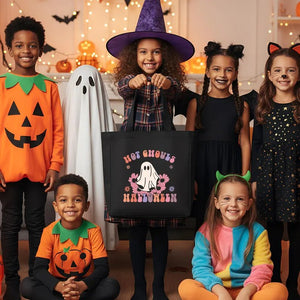 Halloween Tote Bags – Personalized Black Canvas Reusable Totes with 12 Custom Designs - Pamusan.com