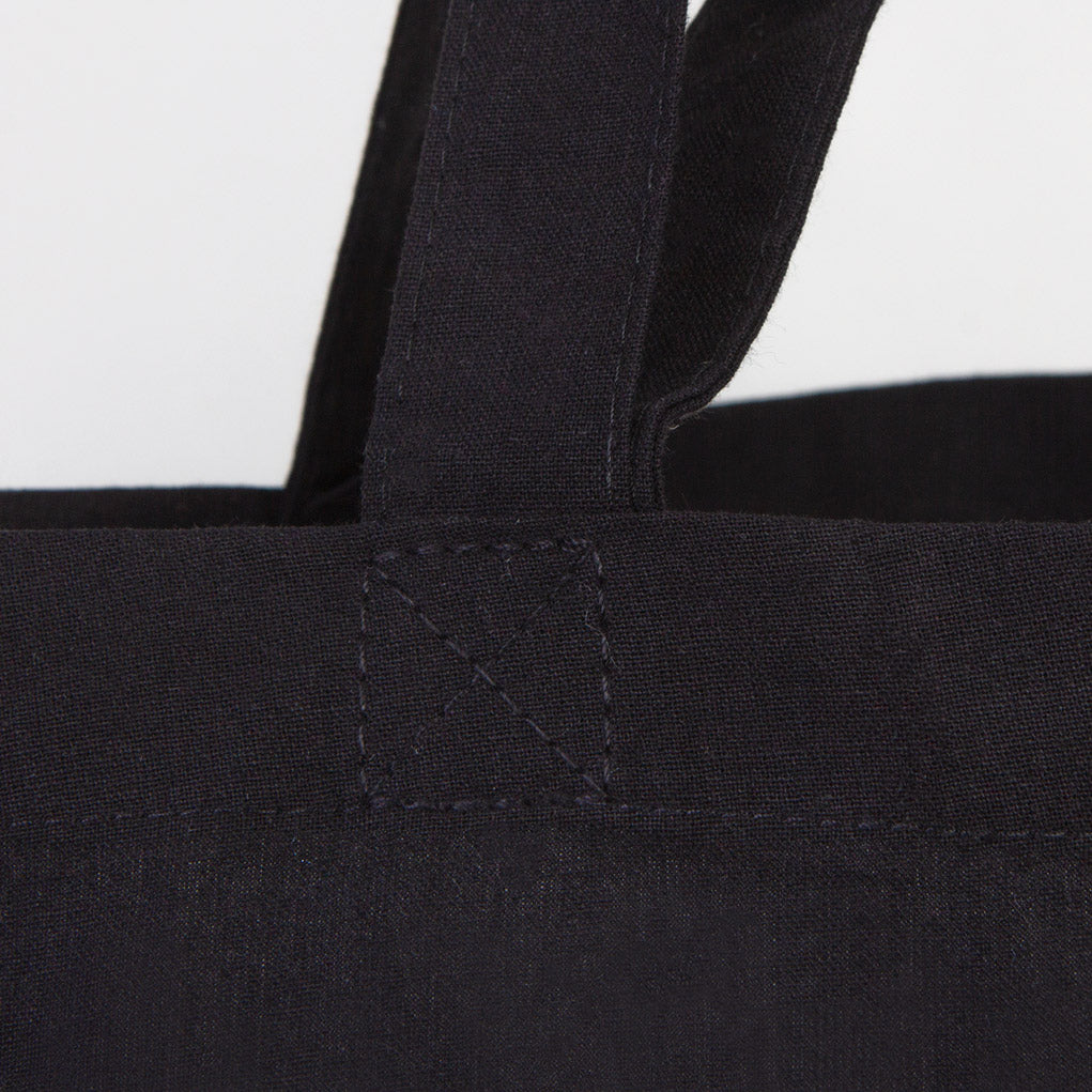 Black Fabric Shopping & Grocery Bag - 16" W x 14" H x 4" L (48 cm x 41 cm x 10 cm)