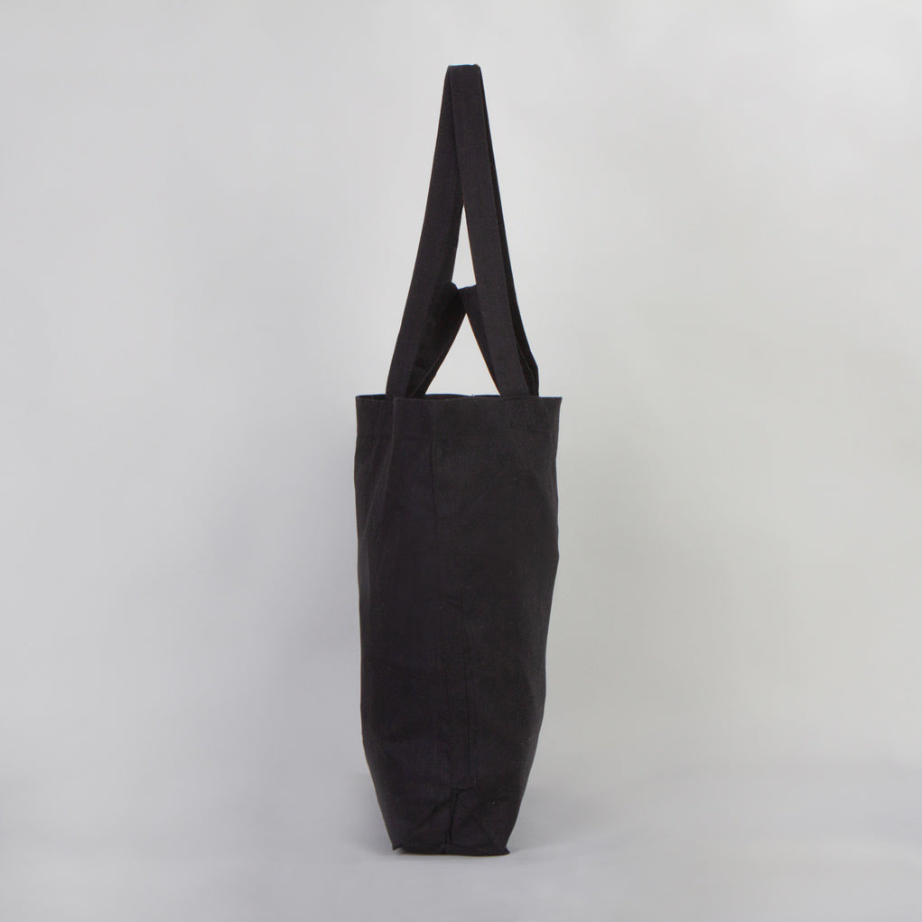 Black Fabric Shopping & Grocery Bag - 16" W x 14" H x 4" L (48 cm x 41 cm x 10 cm)