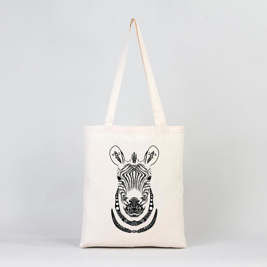 Cotton Tote Bag Mandala - Zebra