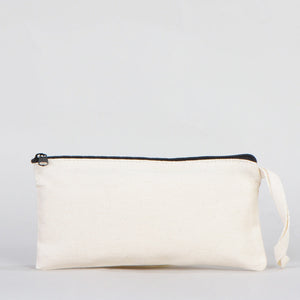 Fabric Pencil Case – 8"x4" Blank Natural Cotton Zippered Pouch