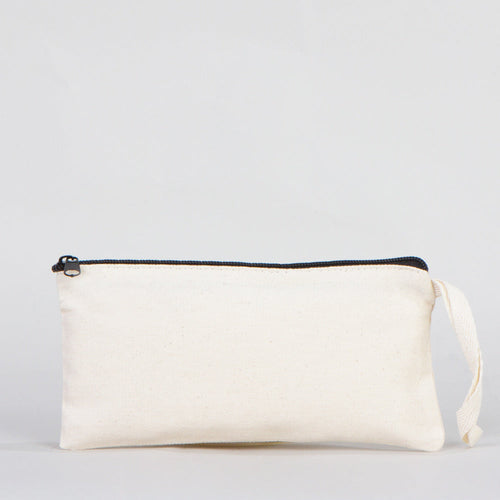 Fabric Pencil Case – 8"x4" Blank Natural Cotton Zippered Pouch
