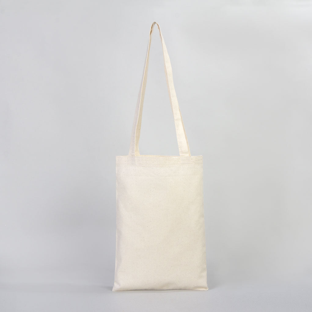 Blank Long Handle Cotton Tote Bag 10"x14" – Natural Eco-Friendly Mini Shopping Bag