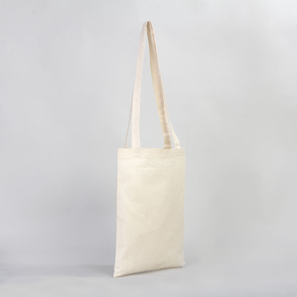 Blank Long Handle Cotton Tote Bag 10"x14" – Natural Eco-Friendly Mini Shopping Bag