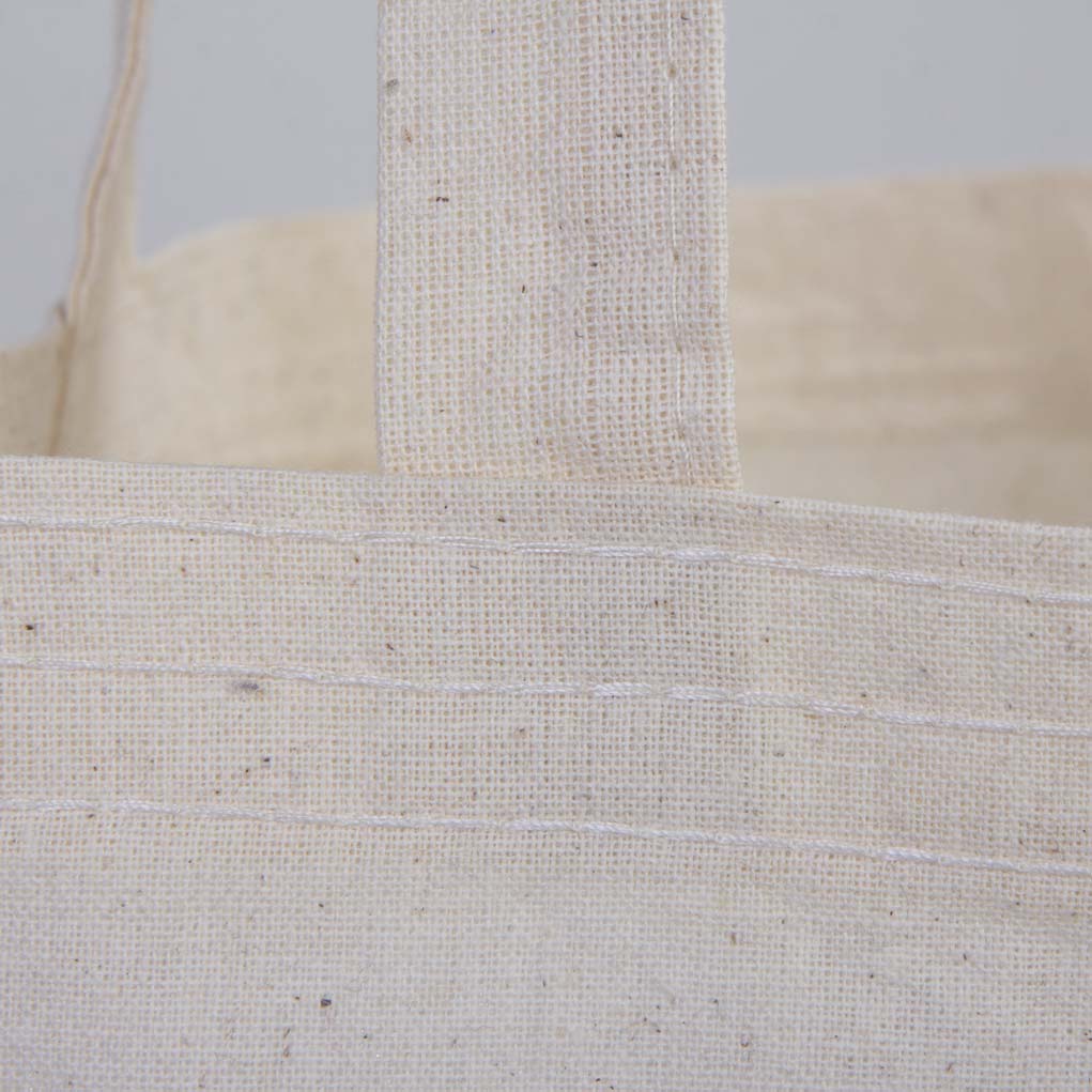 Blank Long Handle Cotton Tote Bag 10"x14" – Natural Eco-Friendly Mini Shopping Bag