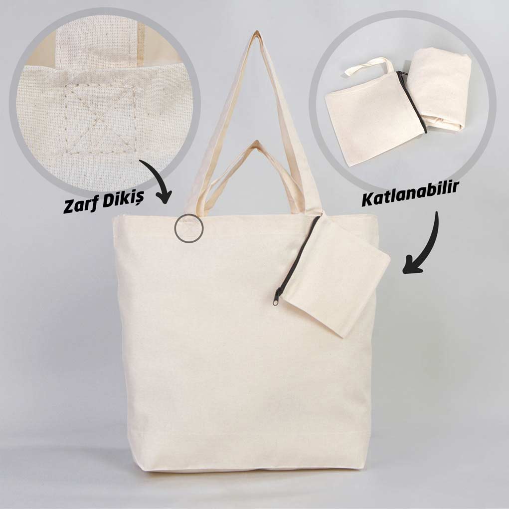 Foldable Shopping Bag - 19" W x 14" H x 4" L (48 cm x 41 cm x 10 cm)