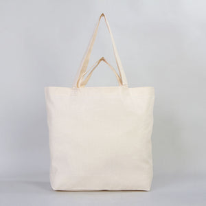Raw Cotton Shopping Tote Bag – 19"W x 16"H x 4"D Reusable Market Bag