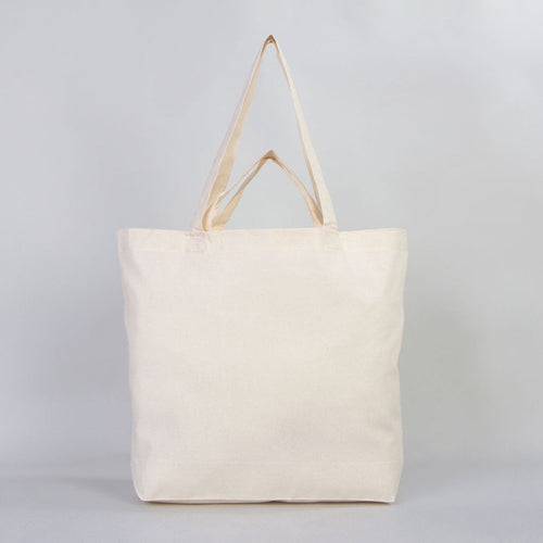 Raw Cotton Shopping Tote Bag – 19"W x 16"H x 4"D Reusable Market Bag