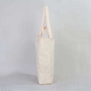 Raw Cotton Shopping Tote Bag – 19"W x 16"H x 4"D Reusable Market Bag