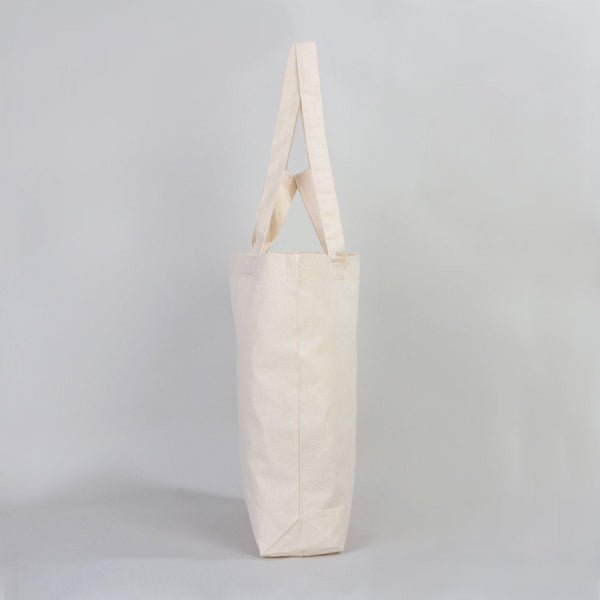Raw Cotton Shopping Tote Bag – 19"W x 16"H x 4"D Reusable Market Bag