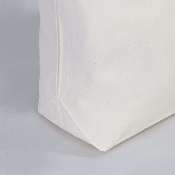 Raw Cotton Shopping Tote Bag – 19"W x 16"H x 4"D Reusable Market Bag