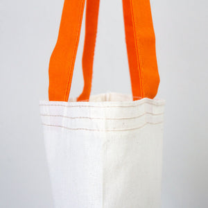 Blank Cotton Tote Bag with Orange Handles – 14"x16" Reusable Eco Bag