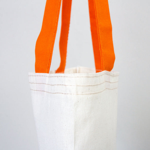 Blank Cotton Tote Bag with Orange Handles – 14"x16" Reusable Eco Bag