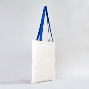 Cotton Tote Bag 14"x16" with Saks Blue Handles – Reusable Eco-Friendly Tote