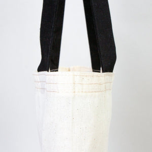 Cotton Tote Bag 14"x16" with Black Handles – Natural Raw Cotton Reusable Bag