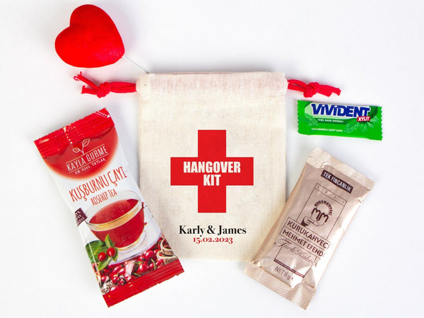 Hangover Kit Bags - 4"W x 5"H (10 cm x 13 cm) Party Recovery Kit Bags - Custom Hangover Bags - Custom With Your name or Design, Bachelorette Party - Pamusan.com