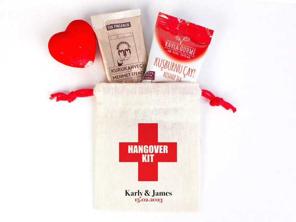 Hangover Kit Bags - 4"W x 5"H (10 cm x 13 cm) Party Recovery Kit Bags - Custom Hangover Bags - Custom With Your name or Design, Bachelorette Party - Pamusan.com