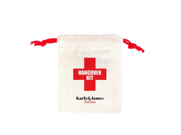 Hangover Kit Bags - 4"W x 5"H (10 cm x 13 cm) Party Recovery Kit Bags - Custom Hangover Bags - Custom With Your name or Design, Bachelorette Party - Pamusan.com