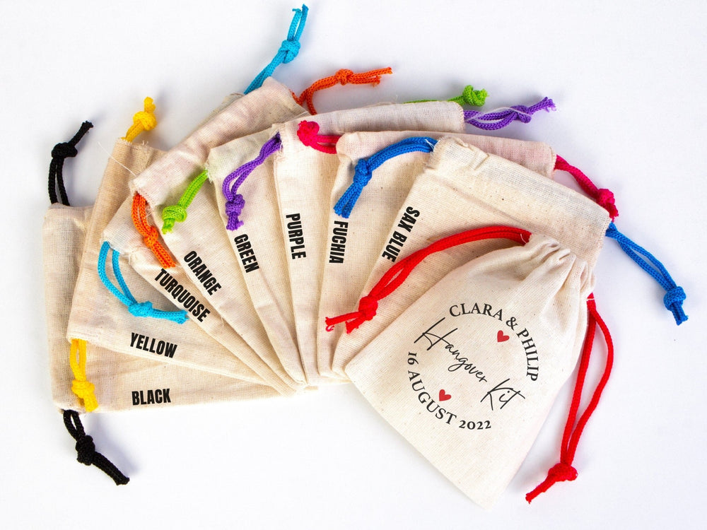 Hangover Kit Bags - 4"W x 5"H (10 cm x 13 cm) Party Recoveryt Kit Bags - Surival kit pouch - Custom Hangover bags - Bachelorette Party - Pamusan.com