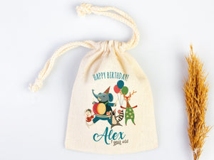 Happy 1st Birthday Favour Bags, Custom Party Bags for first birthday, Personalized Favor Bags - Custom Goodie Bags - Happy Animals For Kids - Pamusan.com