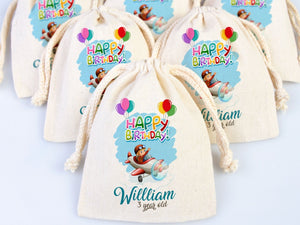 Happy Birthday Favour Bags, Custom Party Bags for first birthday, Personalized Bags - Custom Goodie Bags - Happy Animals For Kids - Pamusan.com
