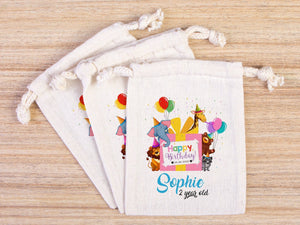 Personalized Animal Party Bags for 1st Birthday - Happy Animals Goodie Bags - Pamusan.com