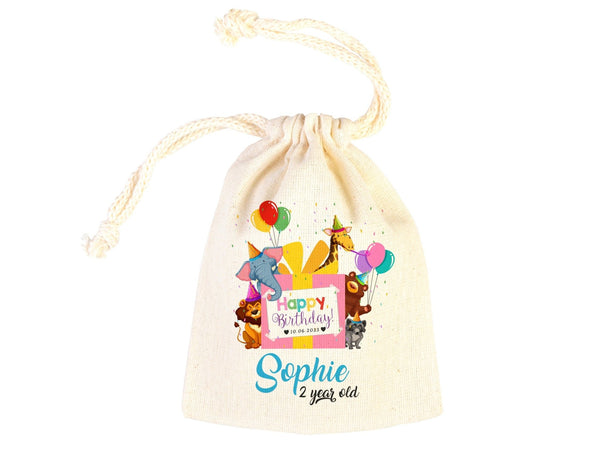Personalized Animal Party Bags for 1st Birthday - Happy Animals Goodie Bags - Pamusan.com
