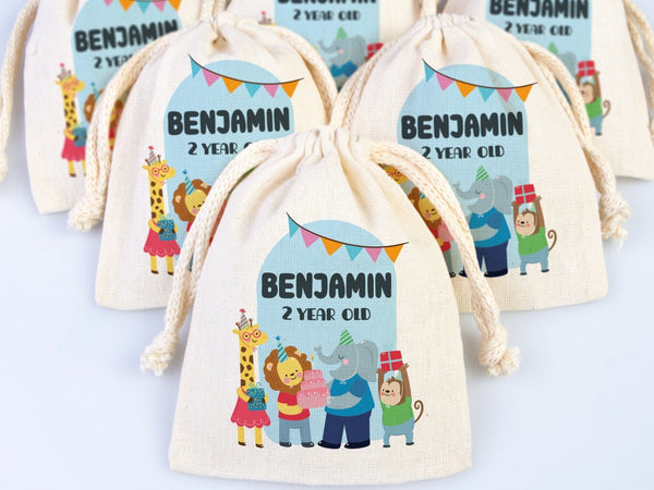 Happy Birthday Gİft Bags, Party Bags for first birthday, Personalized Bags - Custom Goodie Bags - Custom Name, Age, Date - Pamusan.com