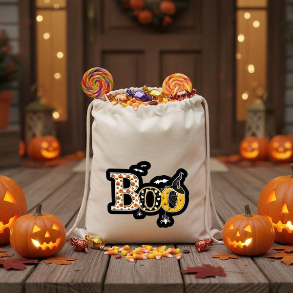 Happy Halloween Drawstring Gift Bags – Reusable Trick or Treat Party Favor Bags - Pamusan.com