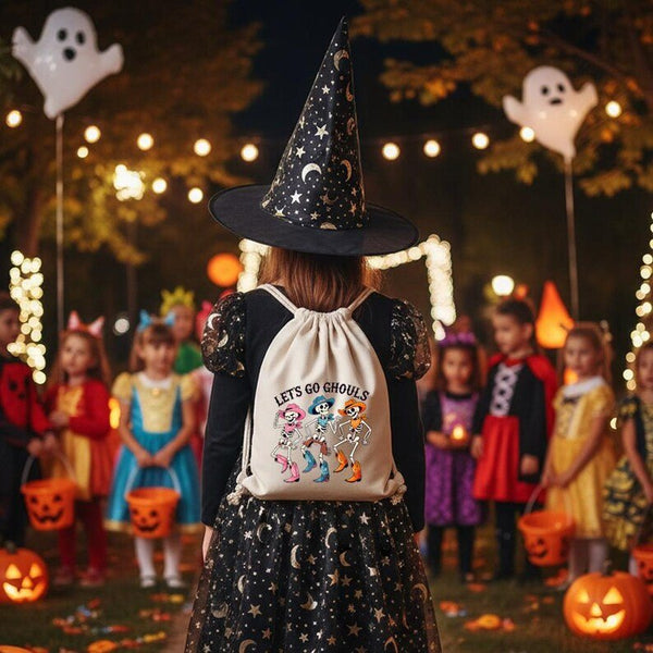 Happy Halloween Drawstring Gift Bags – Reusable Trick or Treat Party Favor Bags - Pamusan.com