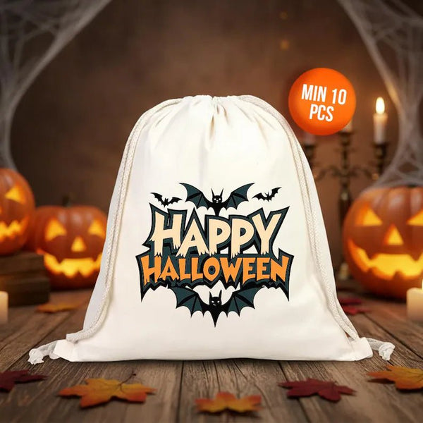 Happy Halloween Drawstring Gift Bags – Reusable Trick or Treat Party Favor Bags - Pamusan.com