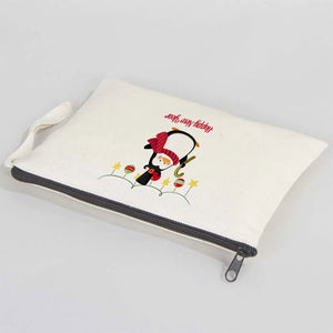 Happy New Year Zipper Pouch 8" × 6" (21 × 15 cm) – Personalized Cotton Holiday Gift Bag - Pamusan.com