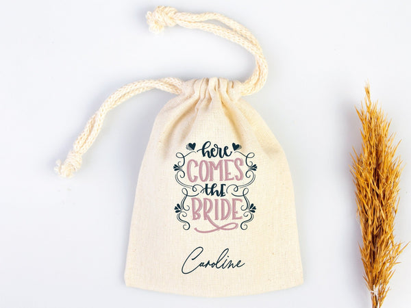 Here Comes The Bride Hangover Bag, Recover kit Bags, Custom With Your name or Design, Bachelorette Party, Survival Kits, Hangover Kits - Pamusan.com