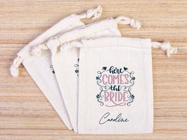 Here Comes The Bride Hangover Bag, Recover kit Bags, Custom With Your name or Design, Bachelorette Party, Survival Kits, Hangover Kits - Pamusan.com