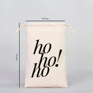 Holiday Cotton Gift Pouch 8" × 12" (20 × 30 cm) – Natural Drawstring Bag for Festive Gifts - Pamusan.com
