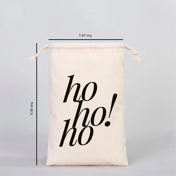 Holiday Cotton Gift Pouch 8" × 12" (20 × 30 cm) – Natural Drawstring Bag for Festive Gifts - Pamusan.com