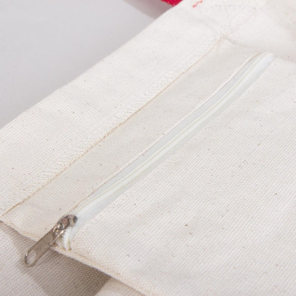 Holiday Crew Christmas Tote – Santa Design, 18" x 14" x 3" (45 x 35 x 8 cm) Canvas Bag - Pamusan.com